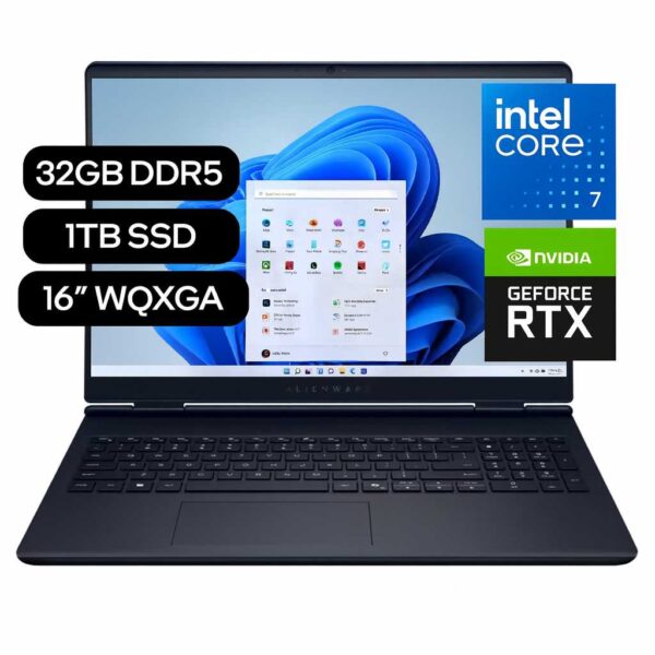 Laptop DELL AlienWare 16 Aurora / Intel Core 7 240H / 16″ WQXGA (2560 X 1600) / 32GB DDR5 / 1TB SSD / RTX 5060 8GB