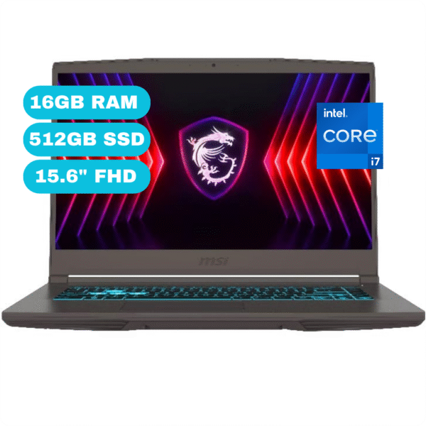 Notebook MSI Thin 15 B13VE, 15.6" FHD IPS Core i7-13620H hasta 4.9GHz, 16GB DDR4-3200 MHz