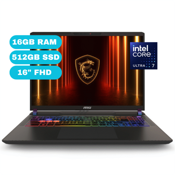 Notebook Gaming MSI Vector 16 HX AI A2XWHG, 16" FHD+ IPS, Core Ultra 7-255HX hasta 5.2GHz