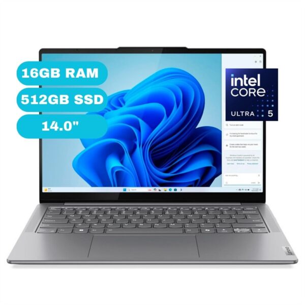 Notebook Lenovo Yoga Slim 7, 14" WUXGA OLED Core Ultra 5 125H 1.2/4.5GHz 16GB LPDDR5x-7467