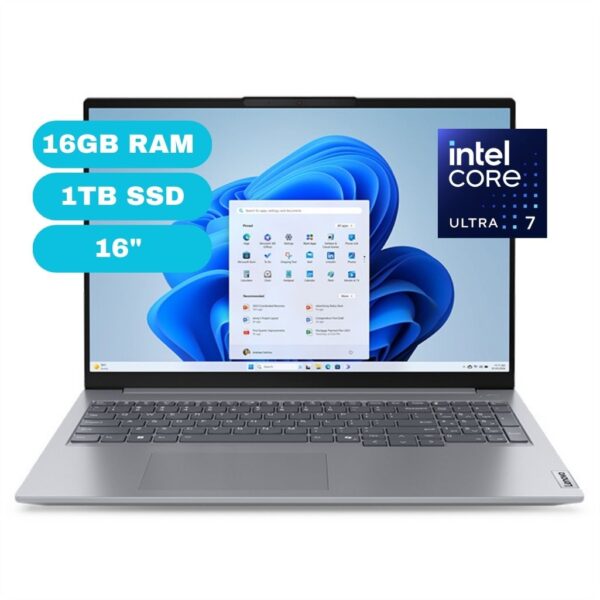 Notebook Lenovo ThinkBook 16 G7 IML 16" WUXGA IPS Core Ultra 7 155H hasta 4.8GHz 16GB DDR5