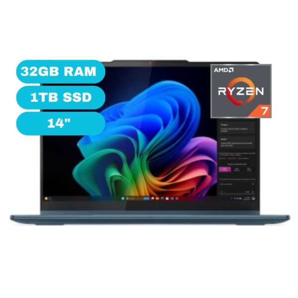 Notebook Lenovo Yoga 7 2-in-1 14AKP10, 14" WUXGA OLED, AMD Ryzen AI 7 350 2.0/5.0GHZ, 32GB