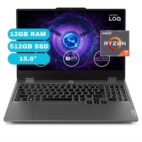 Notebook Lenovo LOQ 15ARP9 15.6" FHD IPS, AMD Ryzen 7 7435HS 3.1/4.5GHz, 12GB DDR5-4800MHz
