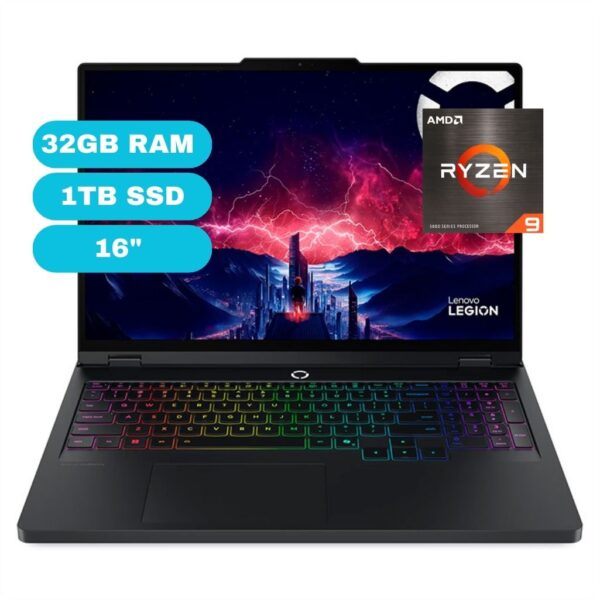 Notebook Lenovo Legion Pro 5, 16" WQXGA IPS, AMD Ryzen 9 8945HX 2.5/5.4GHz, 32GB DDR5-5200