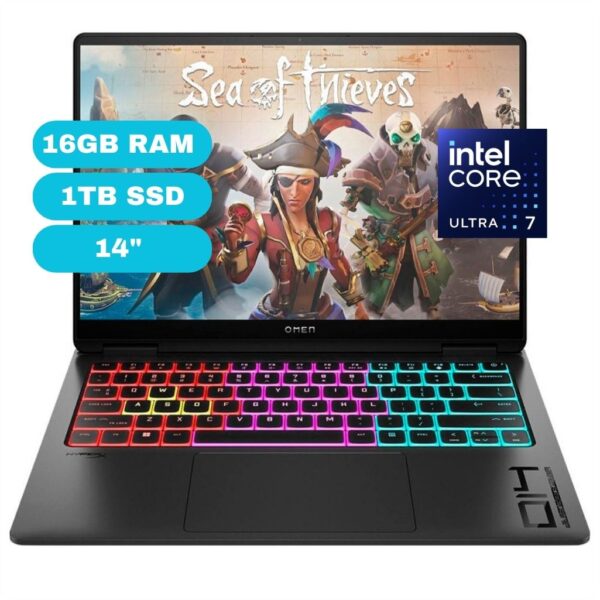 Notebook HP Omen 14-fb0001la, 14", Core ultra 7 155H 4.8GHz, 16GB LPDDR5X